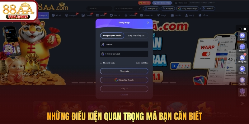 Những điều kiện quan trọng mà bạn cần biết 